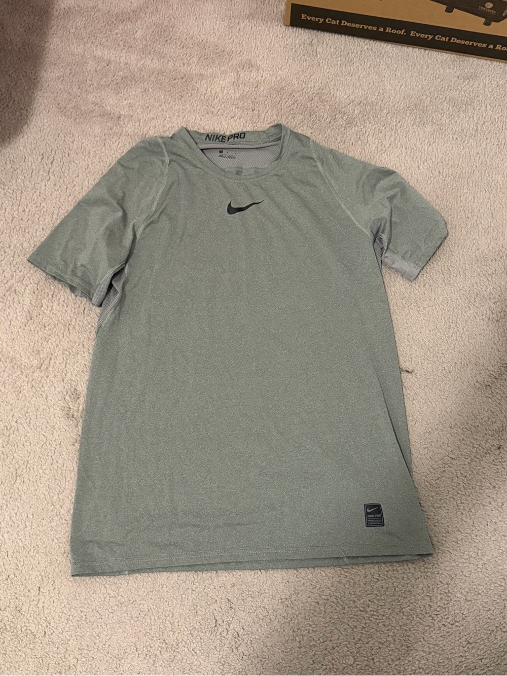 Nike Pro Short Sleeve Training Tee in Sage Green